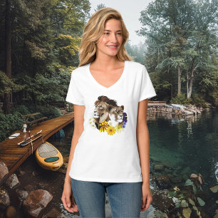 Camiseta Leoa Floral Verde