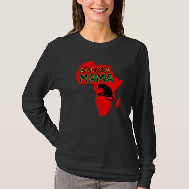 Camiseta Leoa Mãe Africana Vermelha (Frente)