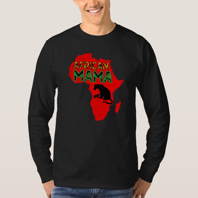 Camiseta Leoa Mãe Africana Vermelha (Frente)