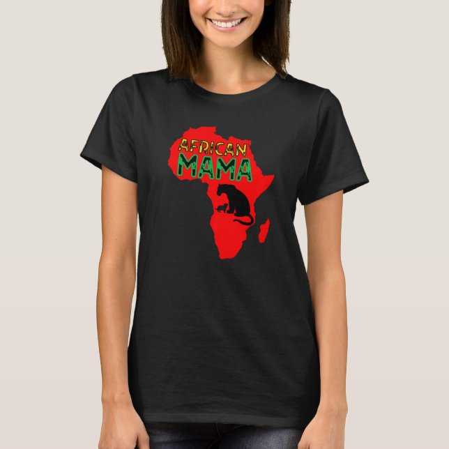 Camiseta Leoa Mãe Africana Vermelha (Frente)