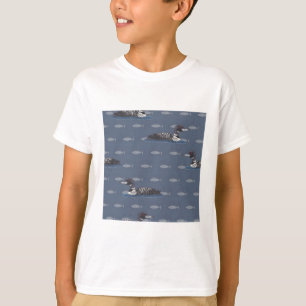 Camiseta Leões comuns sobre o padrão dos peixes