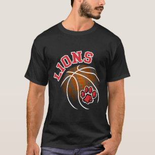Camiseta Leões Esboço Orgulho Leão Vermelho Espírito Escola