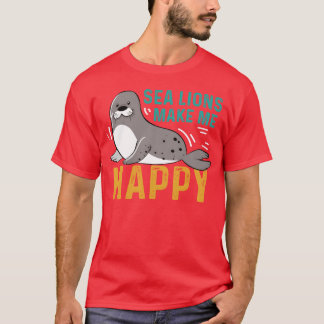 Camiseta Leões Marinhos Feliz Presente de Biólogo Marinho r