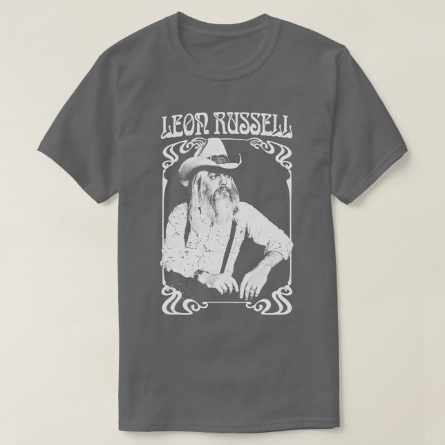 Camiseta Leon Russell Retro 1970s Fan Design (Frente do Design)