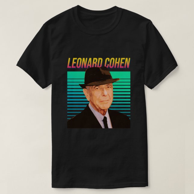 Camiseta Leonard Cohen Retro Retrato (Frente do Design)