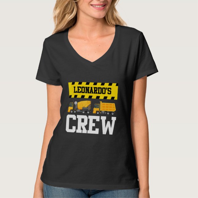Camiseta Leonardo Construction Crew Custom Dumcaminhão Dump (Frente)