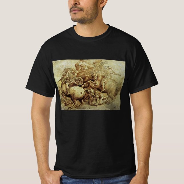 Camiseta Leonardo da Vinci é a Batalha de Anghiari (Frente)