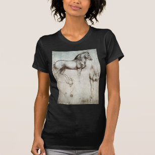 Camiseta Leonardo da Vinci - estudo de um cavalo