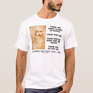 Camiseta Leonardo da Vinci três classes de pessoas das