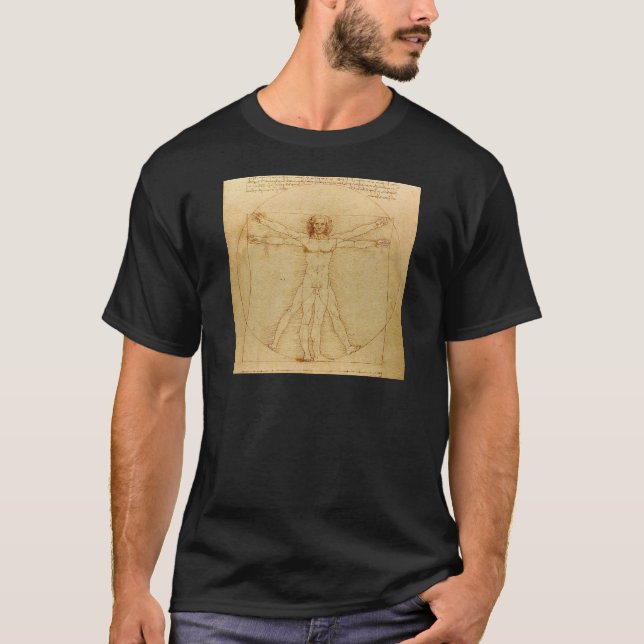Camiseta Leonardo da Vinci , Vitruvian Man (Frente)