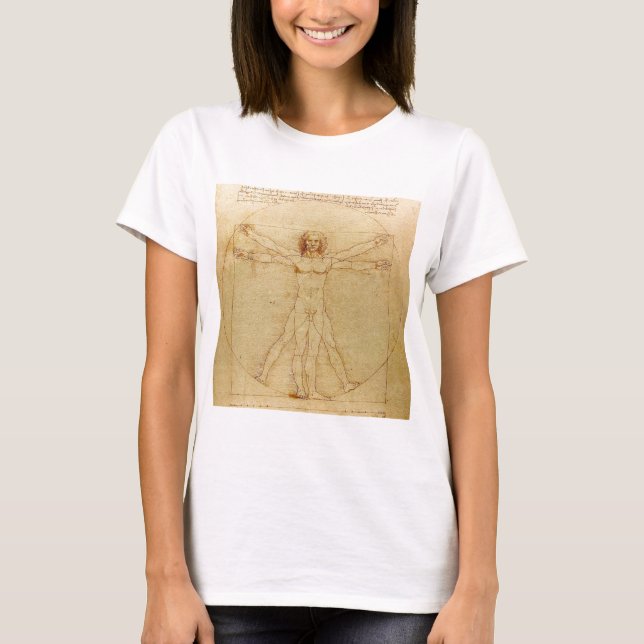 Camiseta Leonardo da Vinci , Vitruvian Man (Frente)