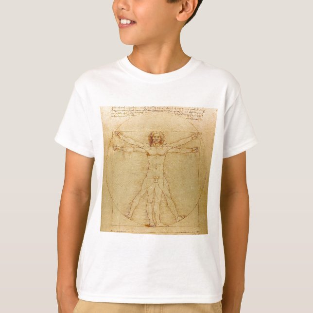 Camiseta Leonardo da Vinci , Vitruvian Man (Frente)