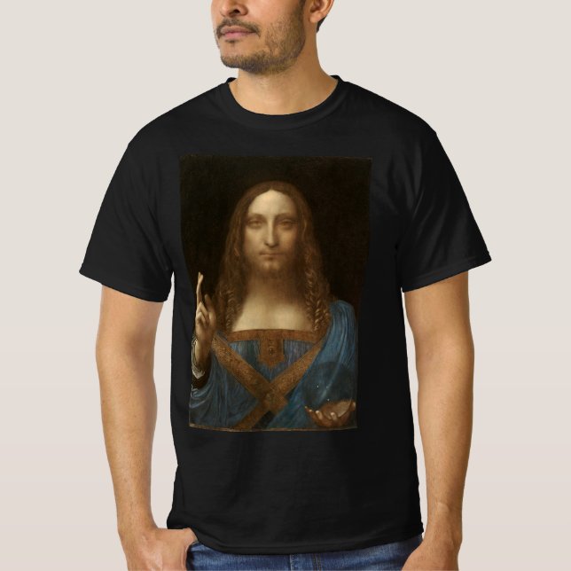 Camiseta Leonardo da Vinci's Salvator Mundi (Cristo de Jesu (Frente)