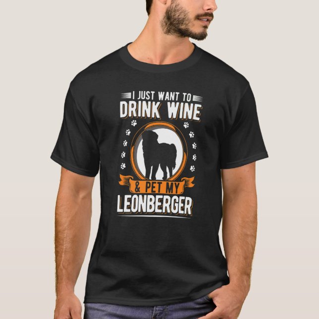 Camiseta Leonberger And Wine   (Frente)
