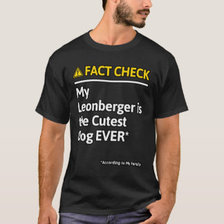 Camiseta Leonberger Dog Engraçado Verificação de Fatos