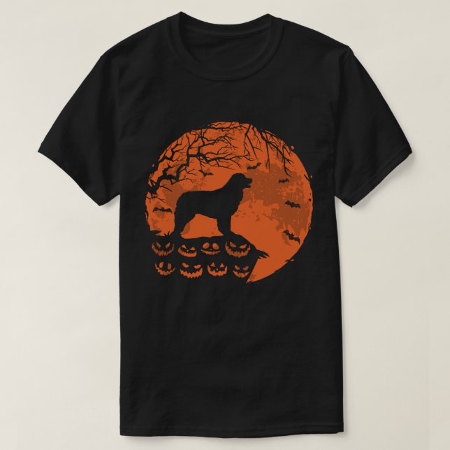Camiseta Leonberger E Moon Halloween Dog Lover Gift (Frente do Design)