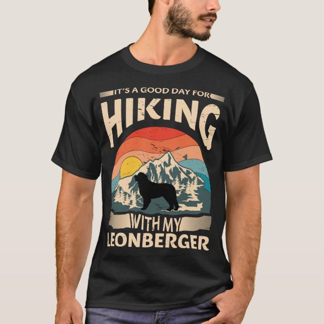 Camiseta Leonberger Hiking, Leonberger Mãe - Pai Leonberger (Frente)