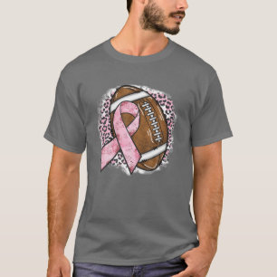 Camiseta Leopa de Fita Rosa de Consciência do Cancer de Fut