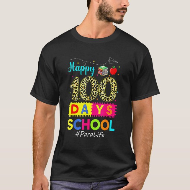 Camiseta Leopard 100th Day Of School Para Life 100 Days Sma (Frente)