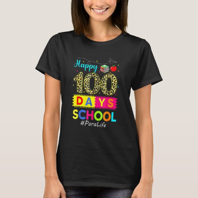 Camiseta Leopard 100th Day Of School Para Life 100 Days Sma (Frente)