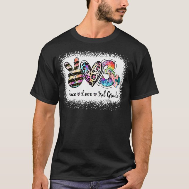 Camiseta Leopard 3º ano, Tie Dye Peace Love Thir (Frente)