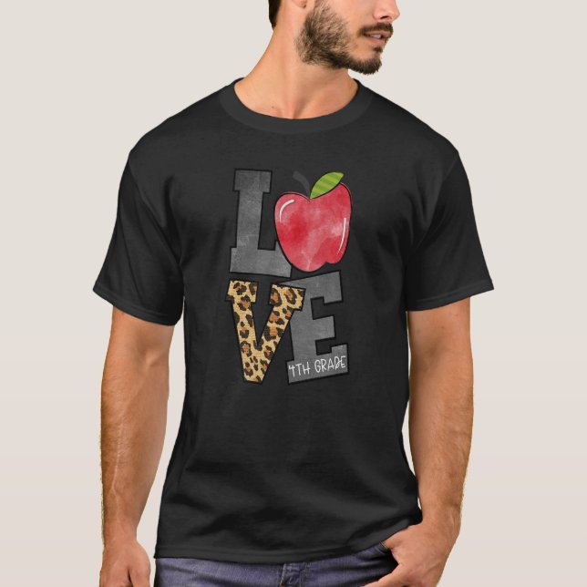 Camiseta Leopard Adorou Professora Do 4º Ciclo (Frente)