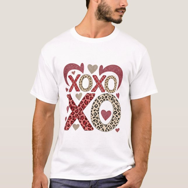 Camiseta leopard and glitter XOXO Pattern (Frente)