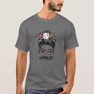 Camiseta Leopard Ball Mimi Vida Mensagem Dia do Jogo Mães