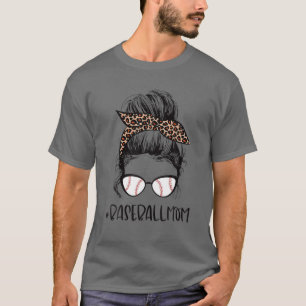 Camiseta Leopard Baseball Mãe Jogo Mensageiro Do Jogo Da M