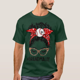 Camiseta Leopard Baseball Vovó Vida Mensagem Jogo M