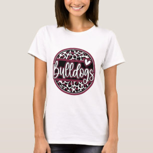 Camiseta Leopard Bulldogs Nome do Espírito Escolar Ventoinh