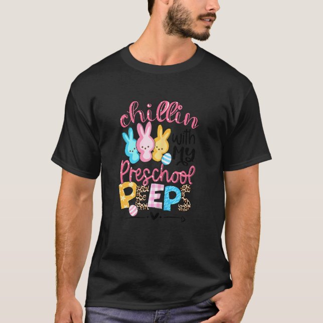 Camiseta Leopard Bunny Chillin Com Meu Prescool Bunnies Ea (Frente)