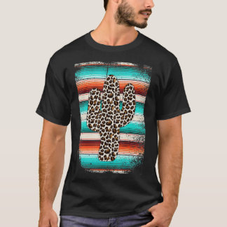 Camiseta Leopard Cactus Serape Cactus impressão