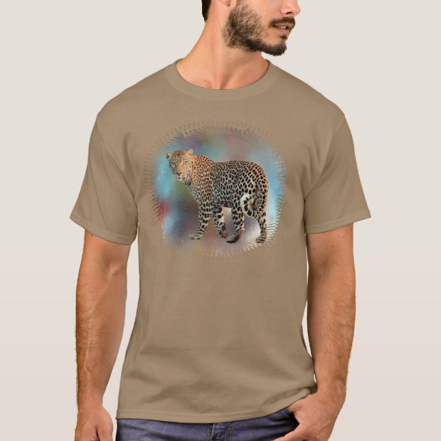 Camiseta Leopard Elegante Modern Pebble Modelo (Frente)