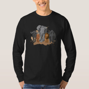 Camiseta Leopard Elephant Lion Rhino African Willife