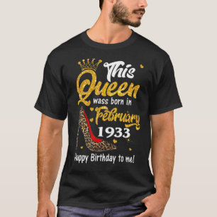 Camiseta Leopard Esta Rainha Foi Nascer Em Fevereiro De 193