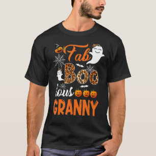 Camiseta Leopard Fab Boo Lous Avó Spooky Halloween Costu