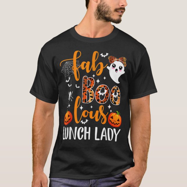 Camiseta Leopard Fab Boo Lous Equipe Professora de Almoço S (Frente)