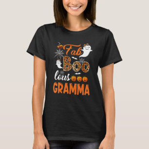 Camiseta Leopard Fab Boo Lous Gramma Assustador Fantasia de