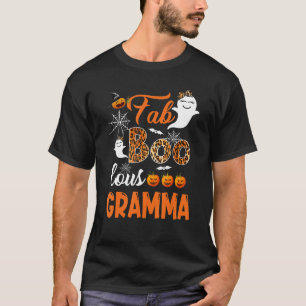 Camiseta Leopard Fab Boo Lous Gramma Spooky Halloween Costu