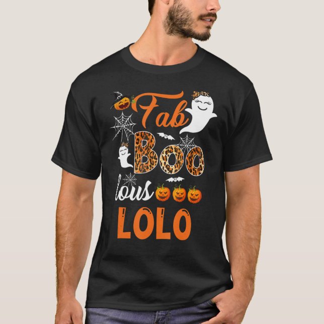 Camiseta Leopard Fab Boo Lous Lolo Frita de Halloween (Frente)