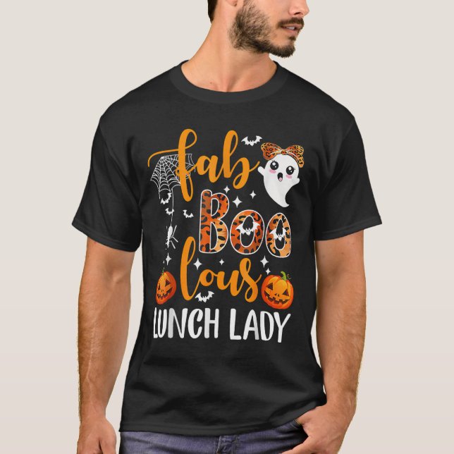 Camiseta Leopard Fab Boo Lous Lunch Lady Matching Group Tee (Frente)