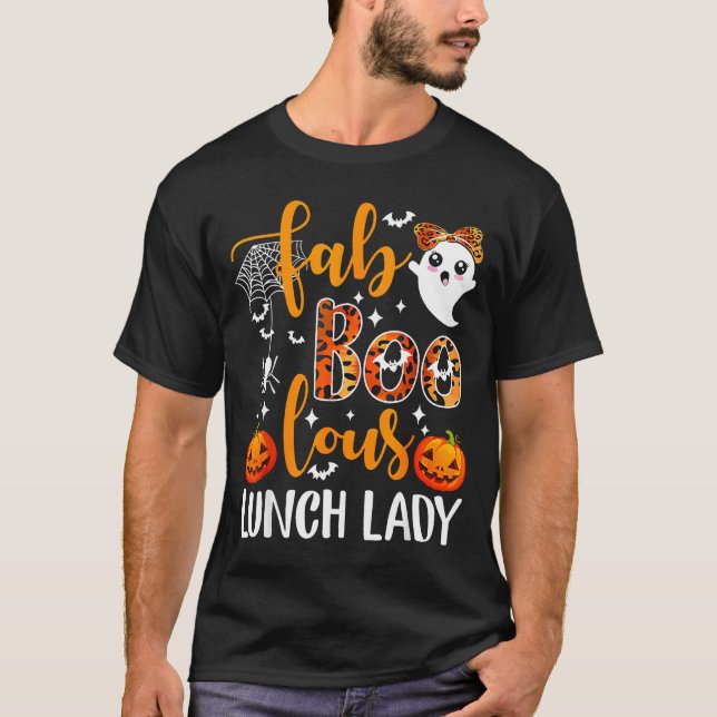 Camiseta Leopard Fab Boo Lous Lunch Lady Matching Group Tee (Frente)