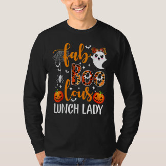 Camiseta Leopard Fab Boo Lous Lunch Lady Team Teacher Hallo