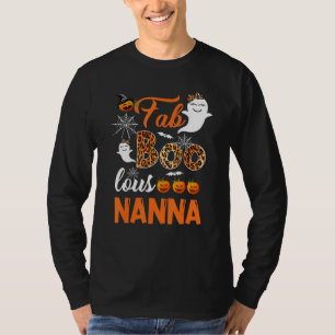 Camiseta Leopard Fab Boo Lous Nanna Spooky Halloween Costum