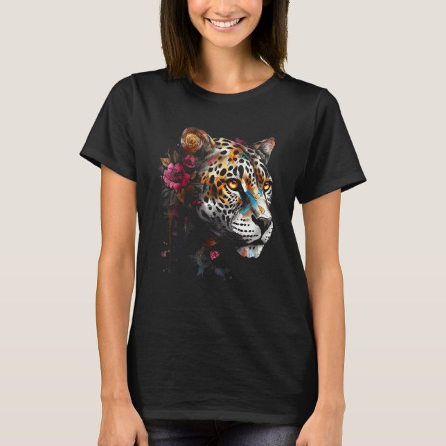 Camiseta Leopard flower  animal leopard (Frente)