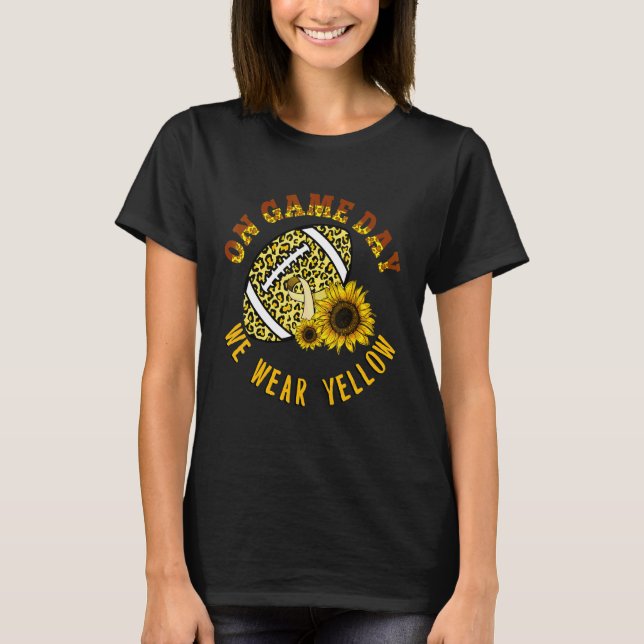 Camiseta Leopard Football Sunflower Spina Bifida Awareness (Frente)