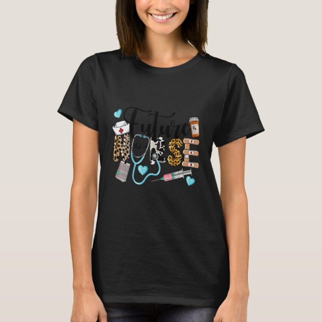 Camiseta Leopard Future Nurse Nursing Student School (Frente)