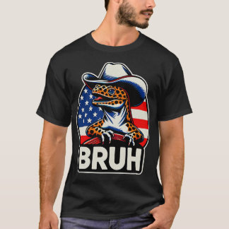 Camiseta Leopard Gecko - bandeira americana