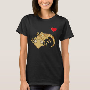 Camiseta Leopard Gecko Com Dia de os namorados De Balão De 